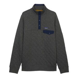 Patagonia Men’s Organic Cotton Quilt Snap-T Pullover in Forge Grey Size S
